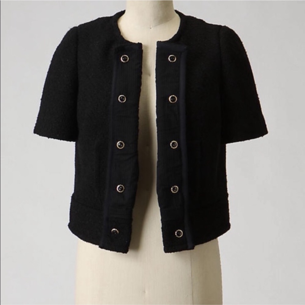 Anthropologie Idra Boucle Jacket with Buttons